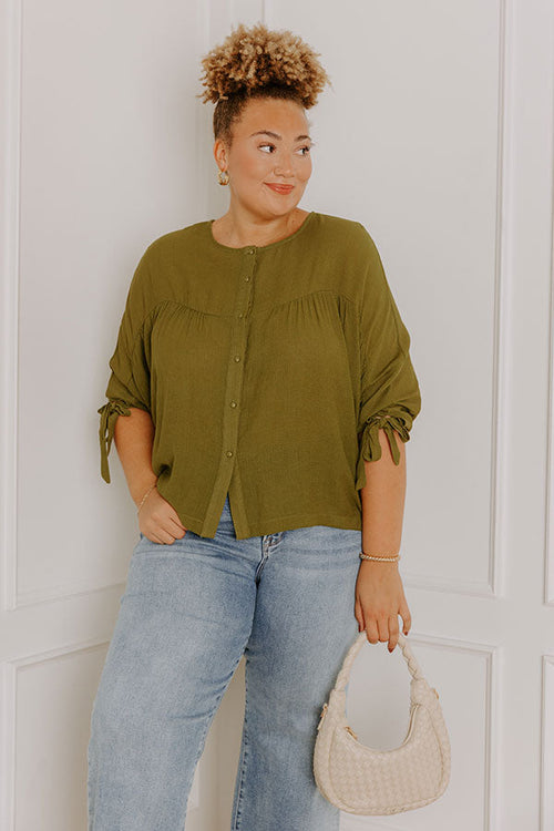 Made For Each Other Shift Top In Green Curves
