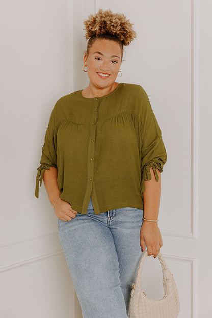 Made For Each Other Shift Top In Green Curves