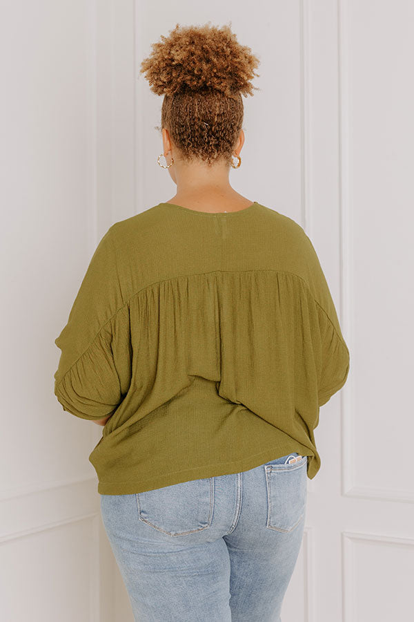 Made For Each Other Shift Top In Green Curves