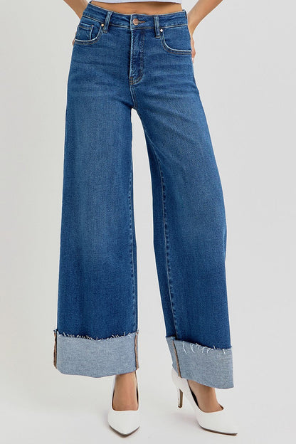 Risen TC HR Crop Wide Cuffed Jeans