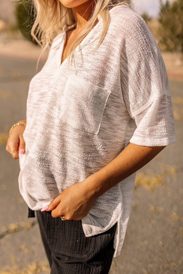 Cape Cod Nights Knit Top In White