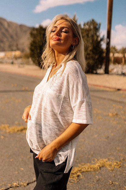 Cape Cod Nights Knit Top In White