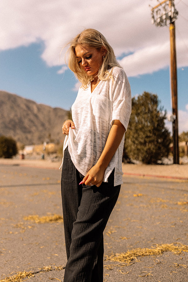 Cape Cod Nights Knit Top In White