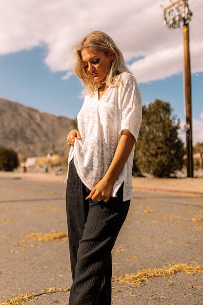 Cape Cod Nights Knit Top In White