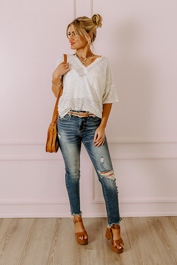 Cape Cod Nights Knit Top In White