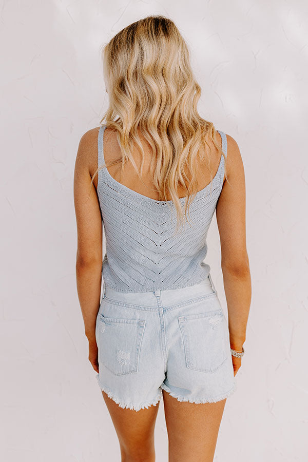 Bondi Beach Boardwalk Knit Tank In Sky Blue