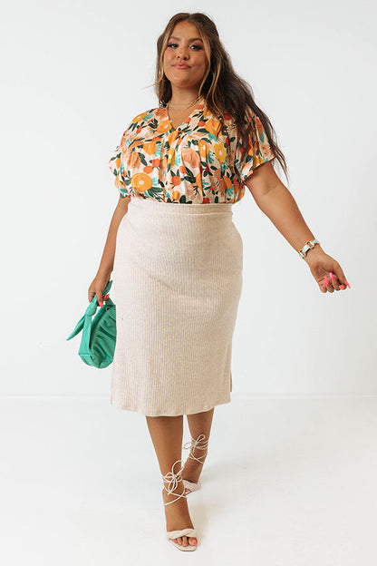 Memories On Repeat Babydoll Top In Champagne Curves