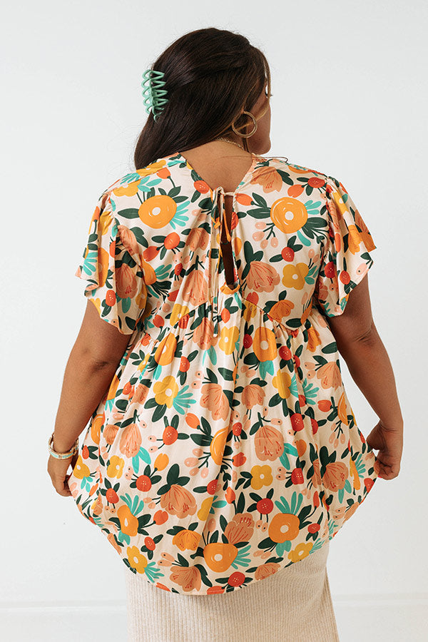 Memories On Repeat Babydoll Top In Champagne Curves