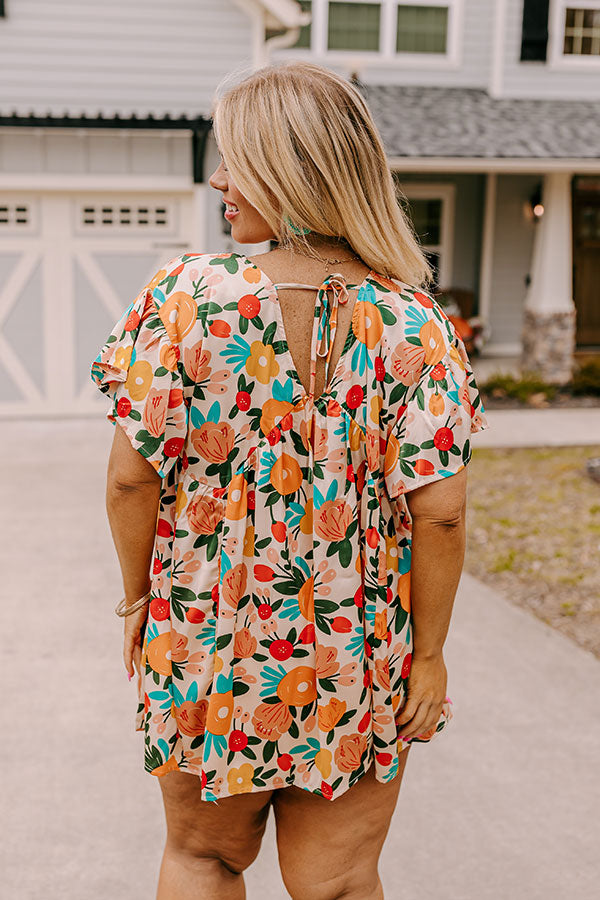 Memories On Repeat Babydoll Top In Champagne Curves