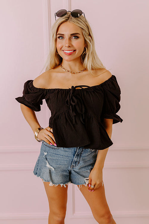 Play It Again Babydoll Top In Black