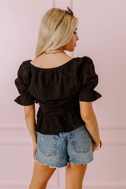 Play It Again Babydoll Top In Black