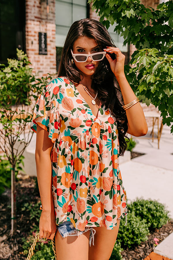 Memories On Repeat Babydoll Top In Champagne