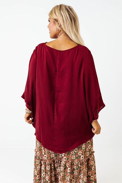 Out For A Drive Shift Top In Wine Curves