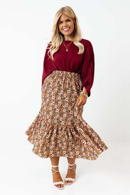 Out For A Drive Shift Top In Wine Curves
