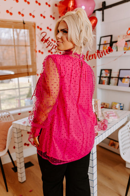 First Kiss Dreaming Shift Top In Fuchsia Curves
