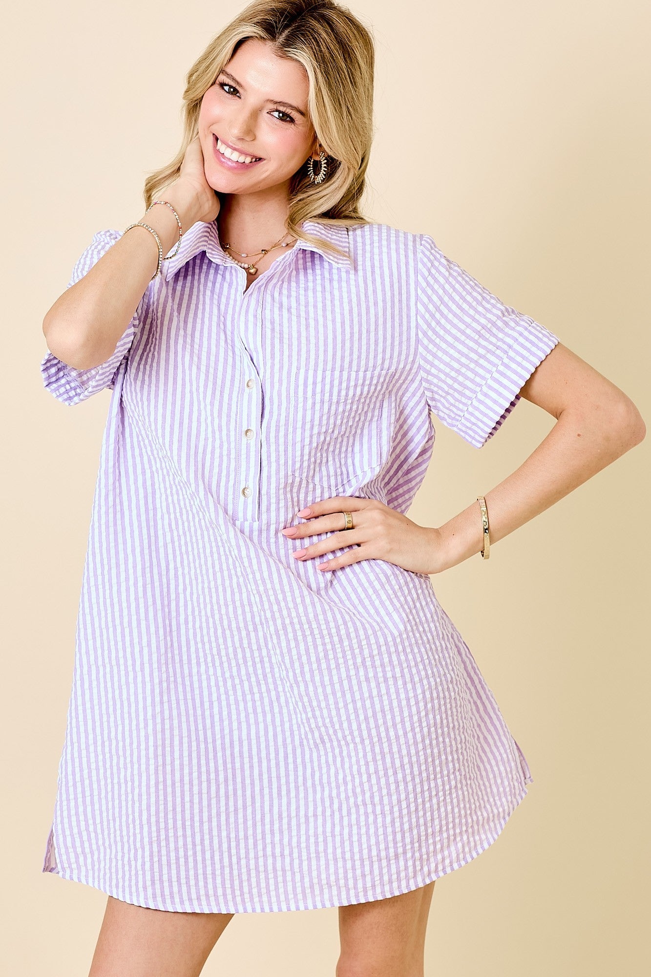 Edie Striped Mini Dress