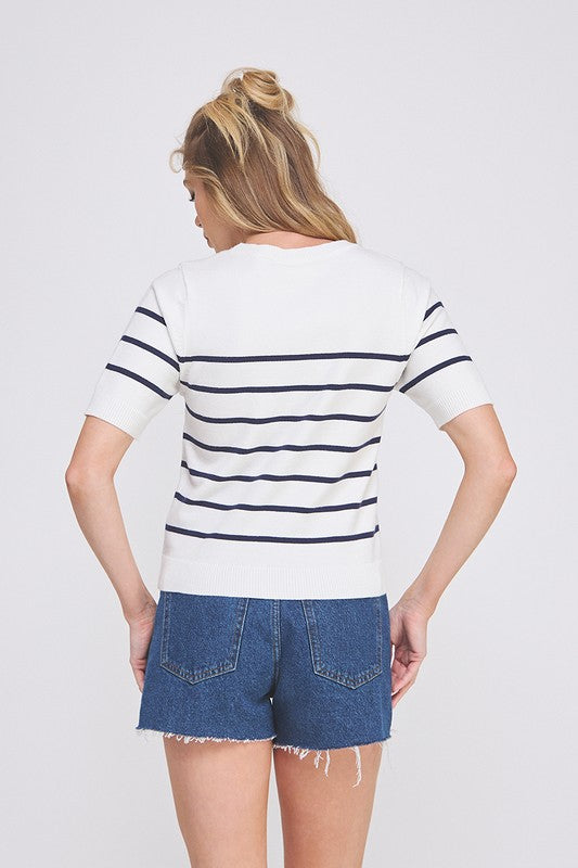 Charley Striped Knit Top