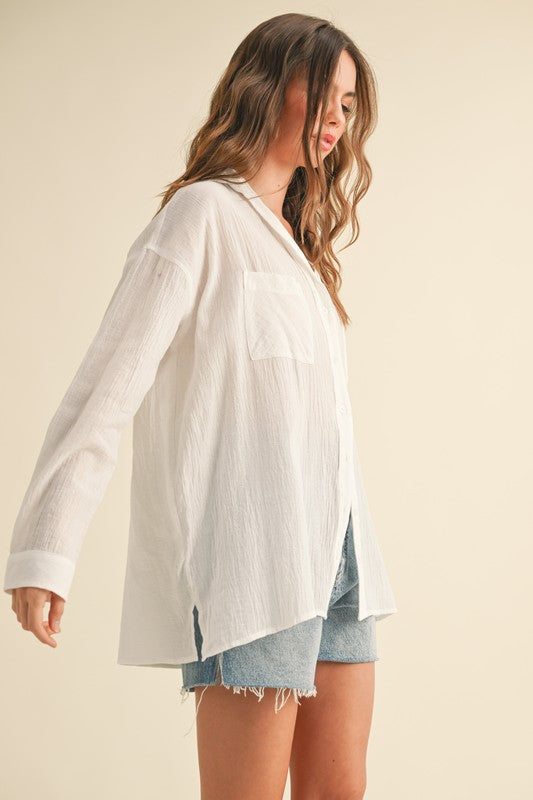 Coastal Breeze Button Top
