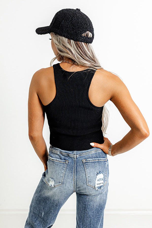 Express It Out Sculpt Top In Black