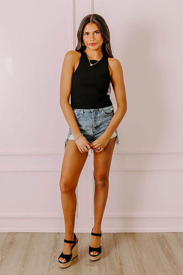 Express It Out Sculpt Top In Black