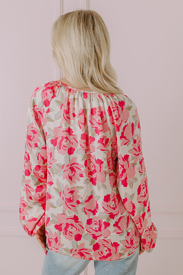 So Easy To Love Floral Top in Light Pink