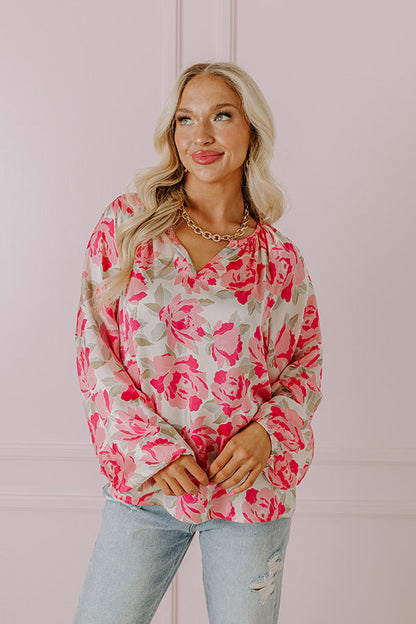 So Easy To Love Floral Top in Light Pink