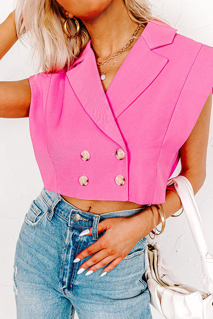 Champagne Cruising Crop Top in Bubblegum Pink