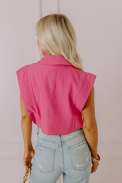 Champagne Cruising Crop Top in Bubblegum Pink