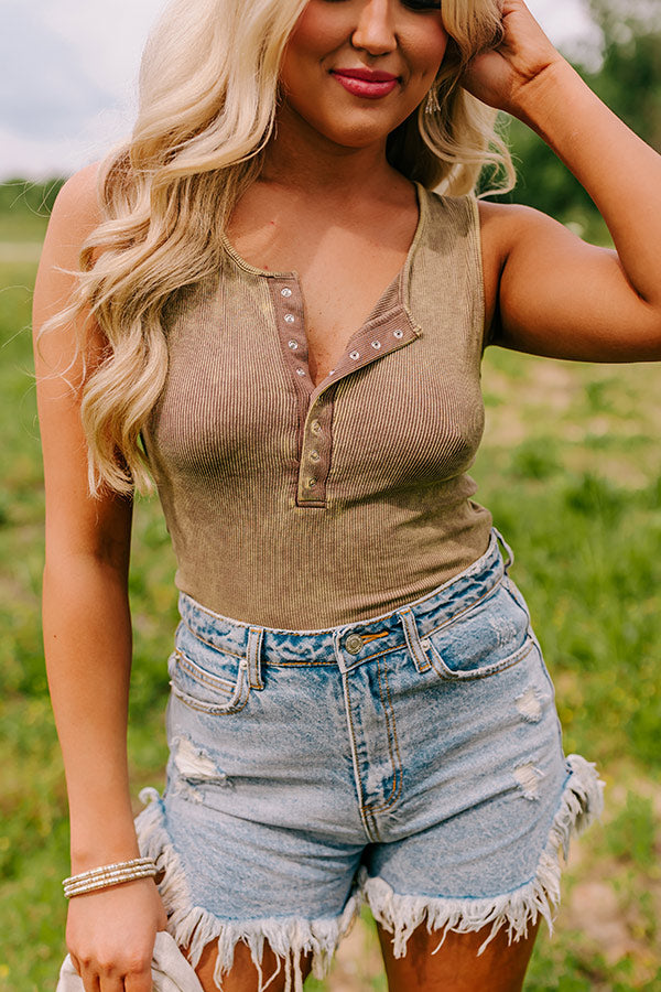 Summer Sweetness Ribbed Tank In Mustard