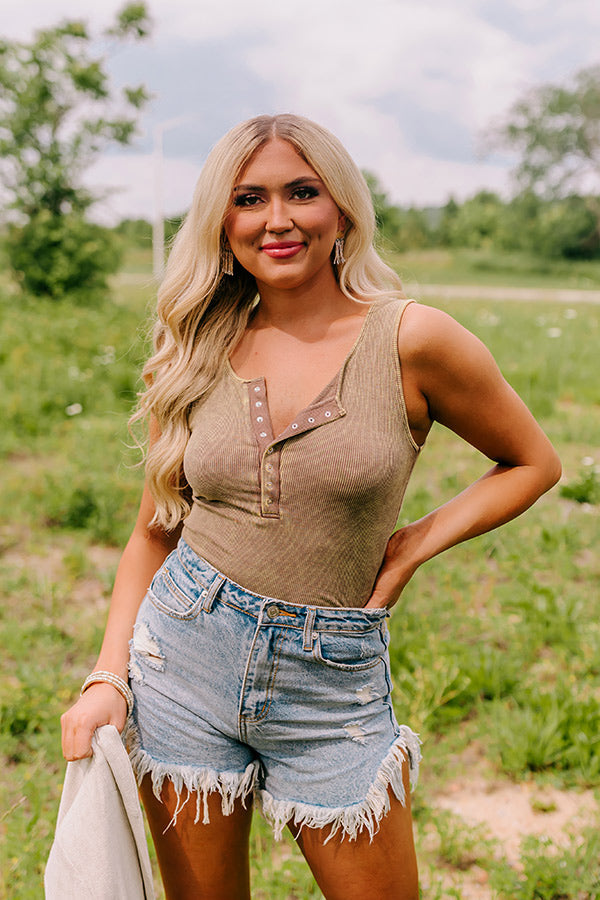 Summer Sweetness Ribbed Tank In Mustard