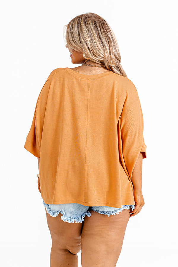 One Way Ticket Shift Top in Rust Curves