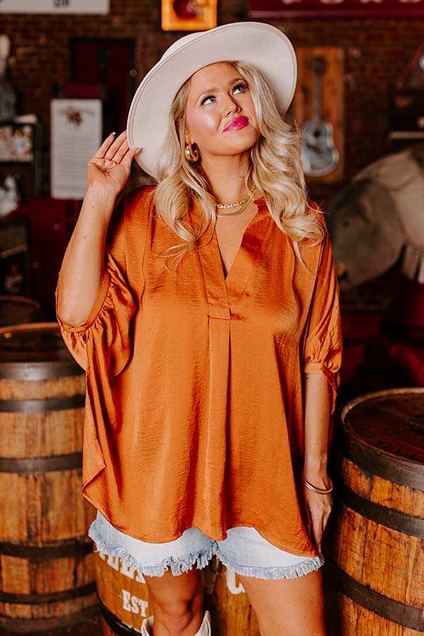 New To Town Shift Top In Camel Curves