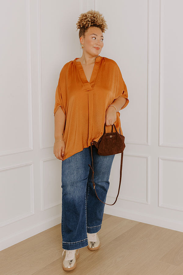 New To Town Shift Top In Camel Curves