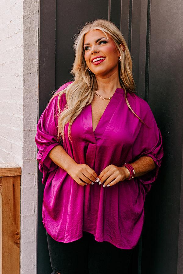 New To Town Shift Top In Berry Curves
