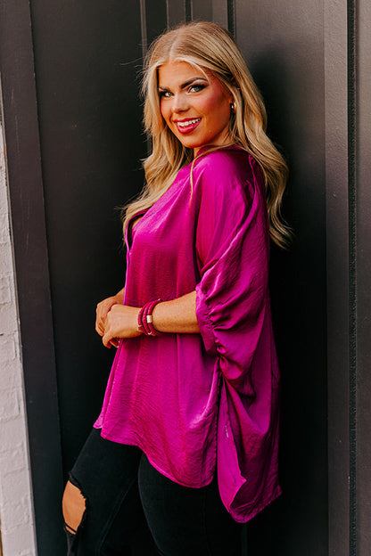 New To Town Shift Top In Berry Curves