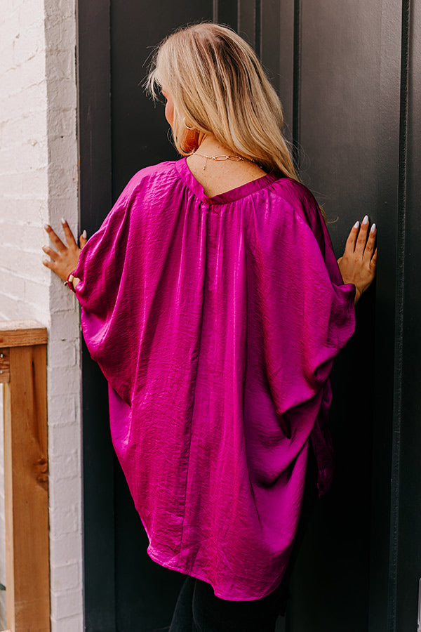 New To Town Shift Top In Berry Curves