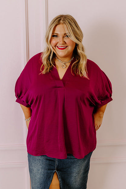 New To Town Shift Top In Berry Curves