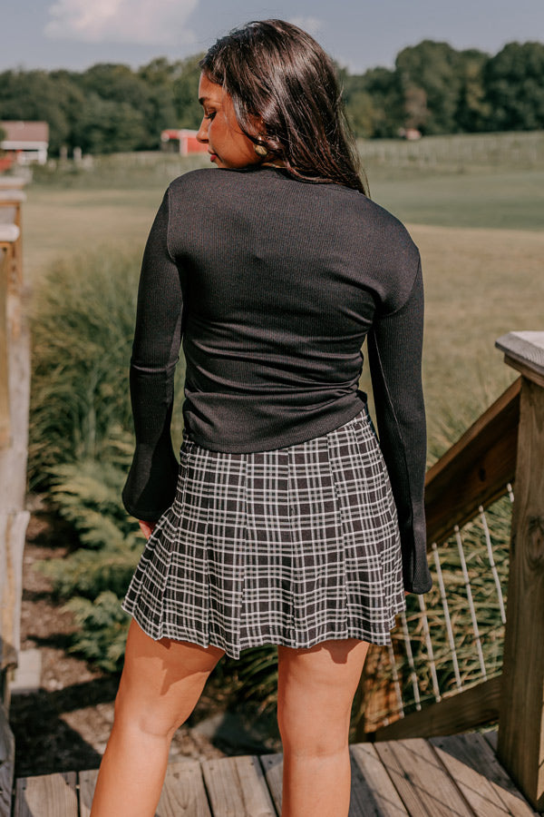 Rare Dream Ribbed Top In Black