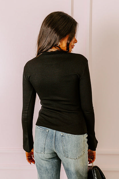 Rare Dream Ribbed Top In Black