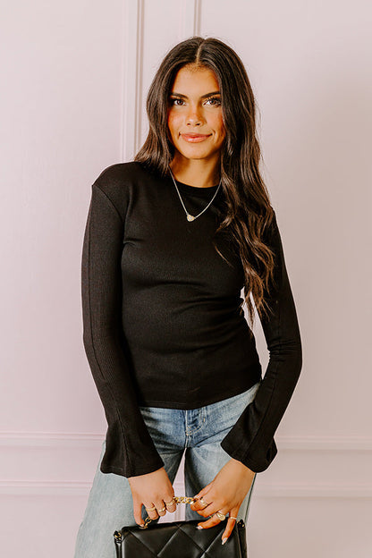 Rare Dream Ribbed Top In Black