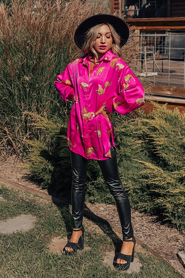 On The PR List Button Up In Fuchsia