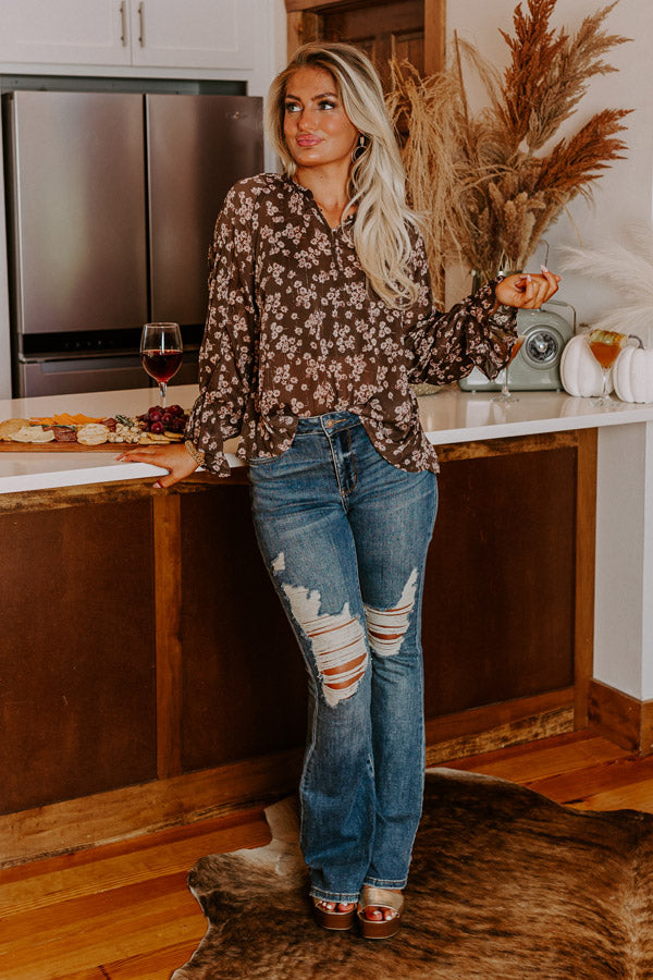 Floral Fascination Shift Top