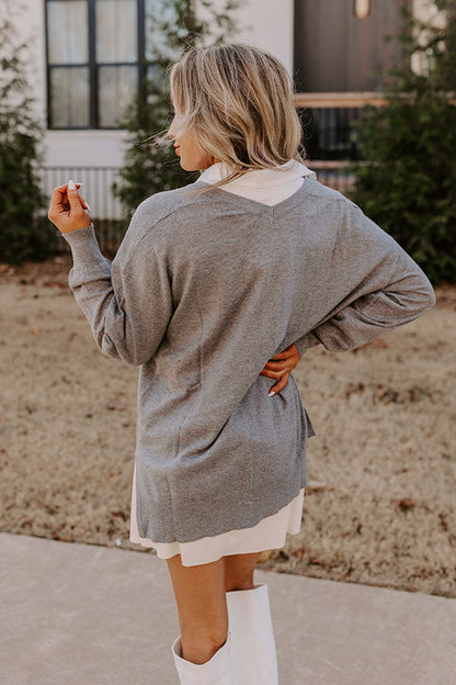 Sincerely Snuggly Sweater Top in Grey