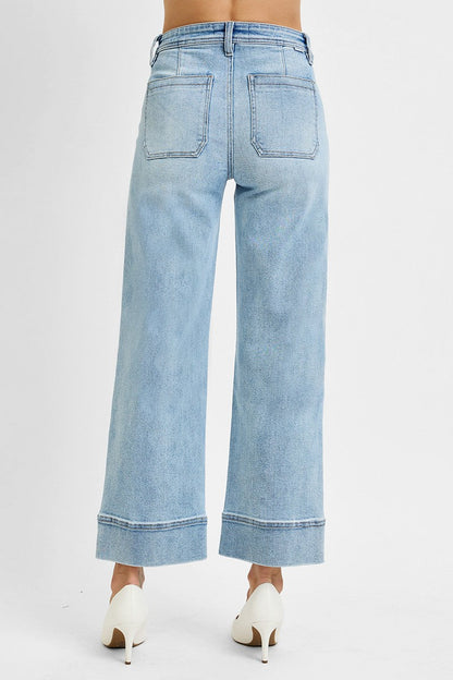 Risen High Rise Crop Wide Jeans