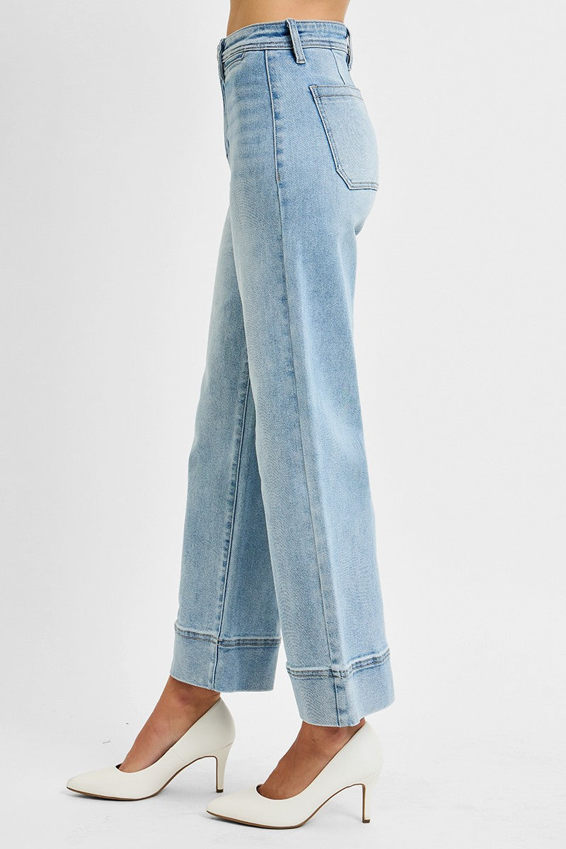 Risen High Rise Crop Wide Jeans