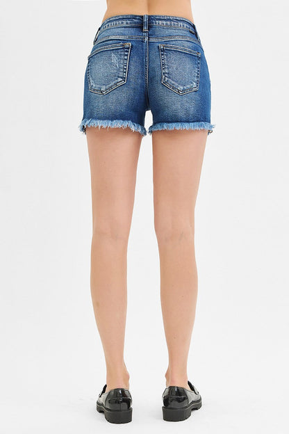Stretchy Low Rise Frayed Shorts
