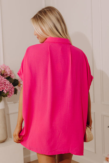 Destined For Decadence Button Up In Hot Pink
