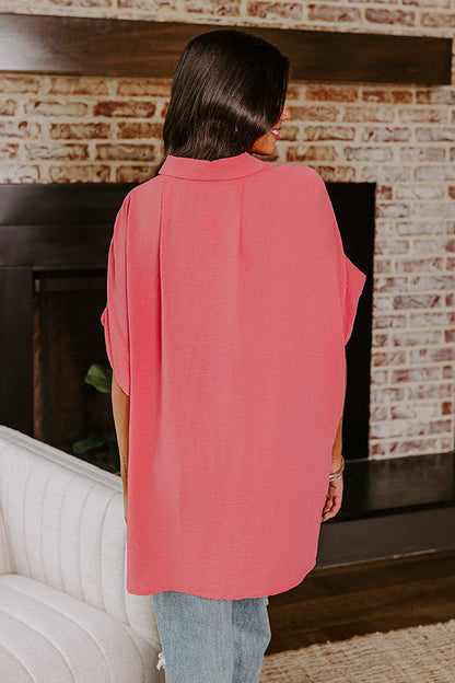 Destined For Decadence Button Up In Coral