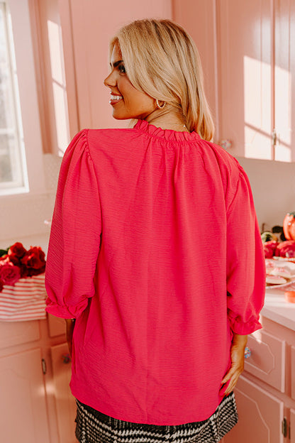 Brunch Date Shift Top in Hot Pink Curves