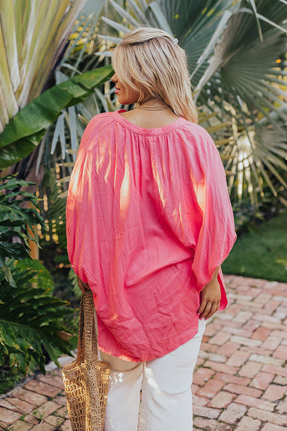 Sun-Kissed Sands Shift Top In Coral Curves